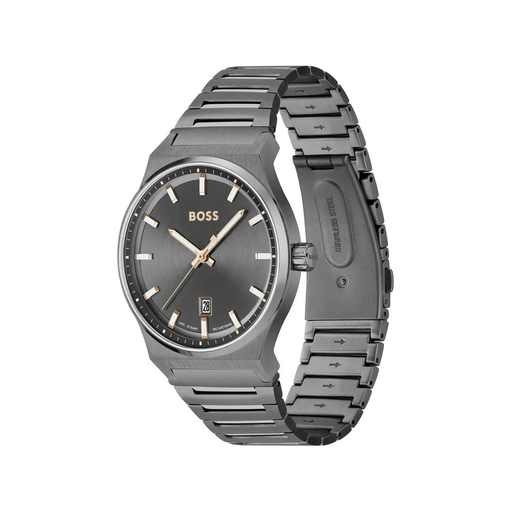 Gray Stainless Steel Dress Watch