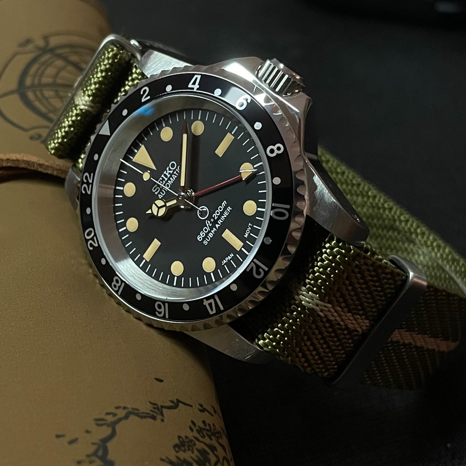 Custom Seiko Vintage Milsub GMT Mod