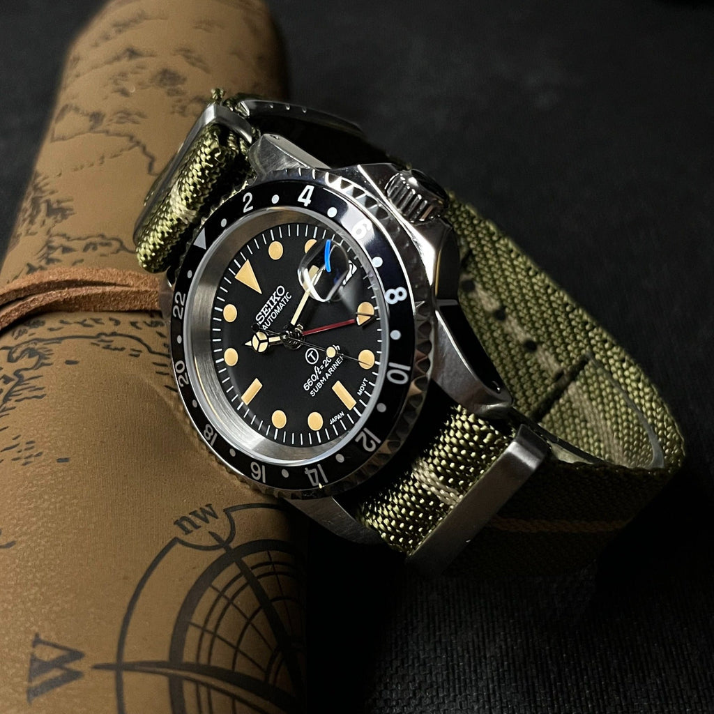 Custom Seiko Vintage Milsub GMT Mod - Cylops