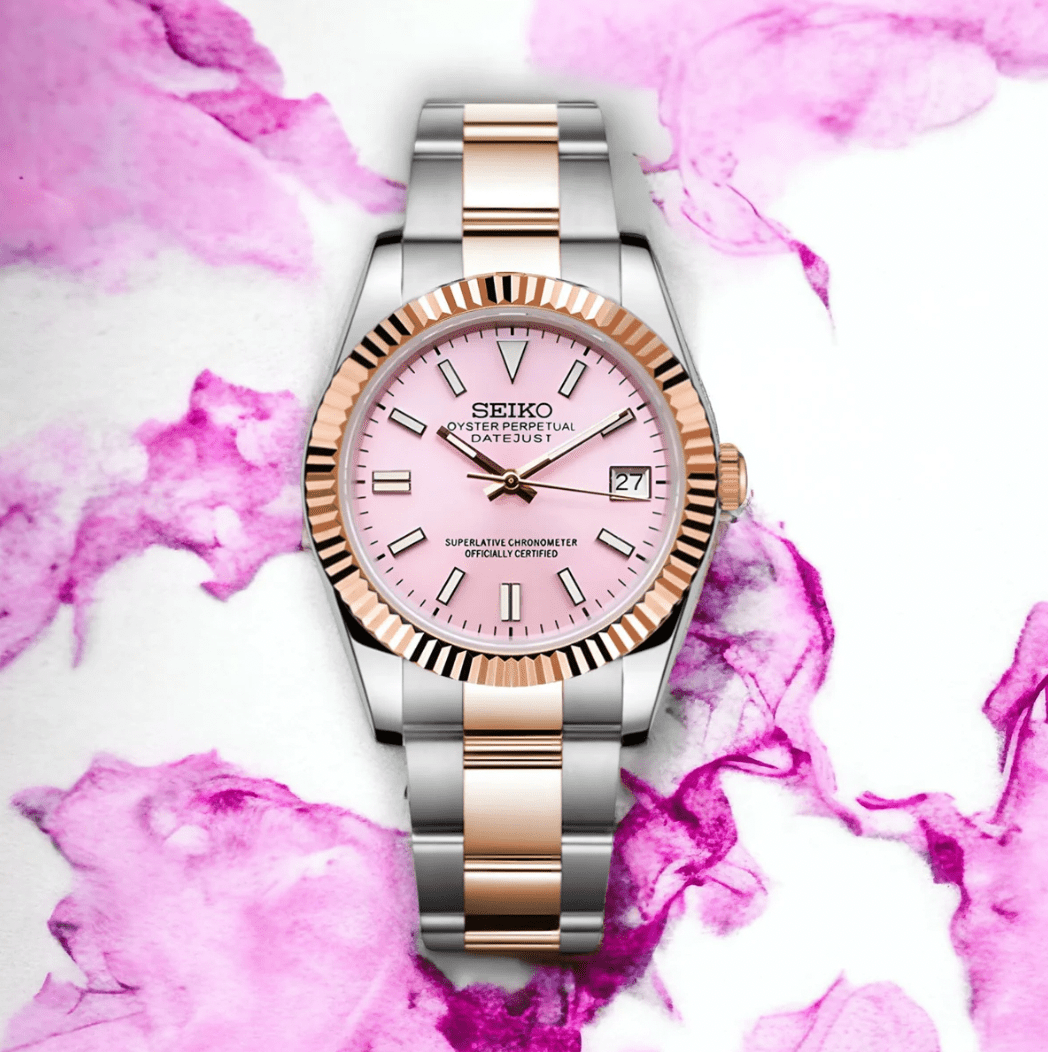 Seiko Mod Datejust Baby Pink